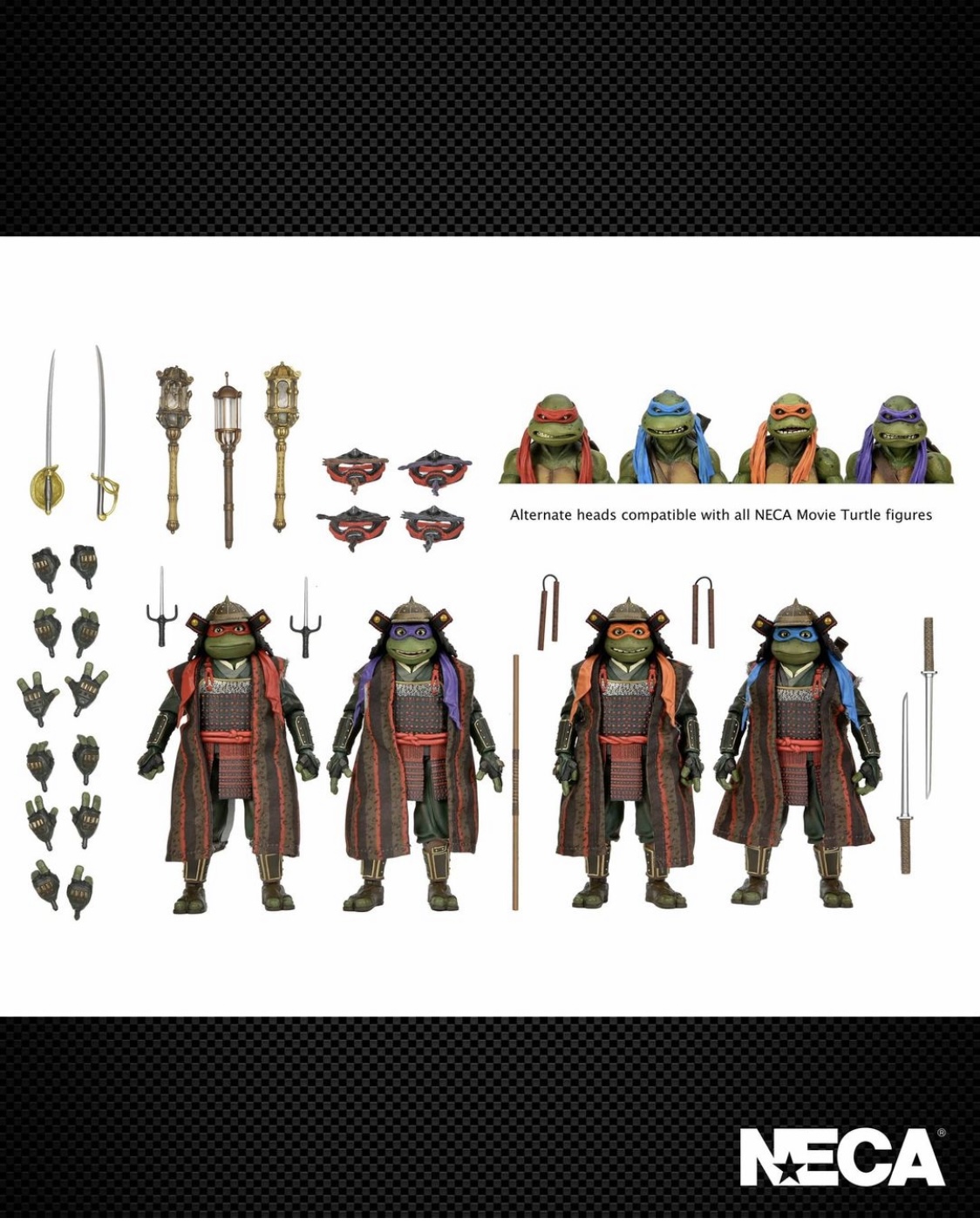 SDCC2023 限定 NECA ネカ TMNT3 サムライ タートルズ 4PK - アメコミ